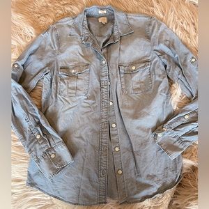 J. Crew Jean Shirt. 💜
